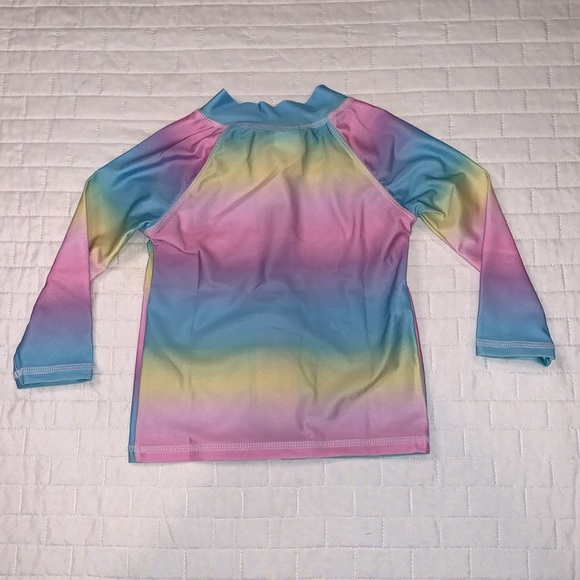 NWT Flap Happy Long Sleeve Rash Guard, Rainbow Ombré, UPF 50+, 24M - Picture 3 of 8
